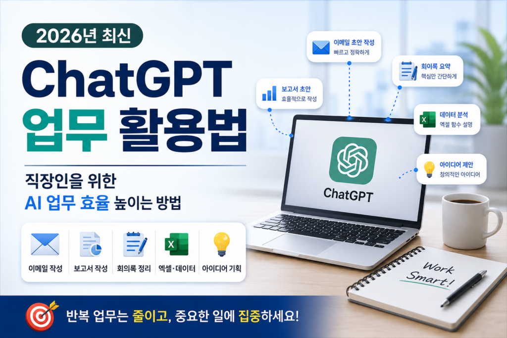 ChatGPT 업무 활용법 2026년 최신 직장인을 위한 AI 업무 효율 가이드