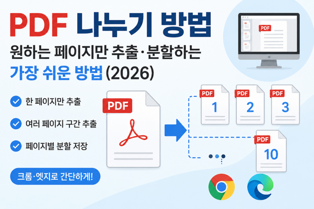PDF 나누기 방법과 크롬·엣지에서 원하는 페이지만 추출하고 PDF 페이지를 분할 저장하는 방법