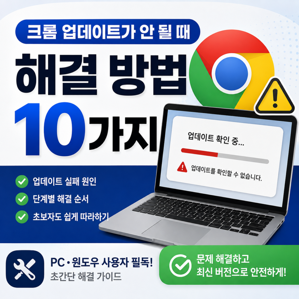 크롬 업데이트가 안 될 때 원인과 Chrome 최신 버전 업데이트 해결 방법