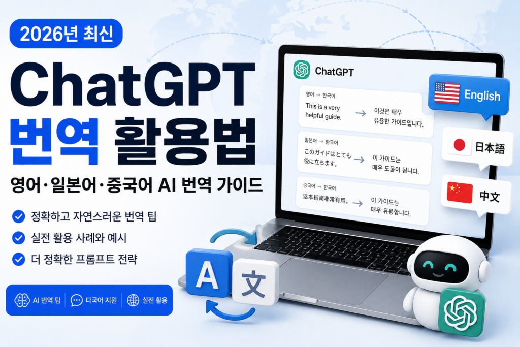 ChatGPT를 활용해 영어, 일본어, 중국어를 자연스럽게 번역하는 2026년 최신 AI 번역 가이드 대표 이미지
