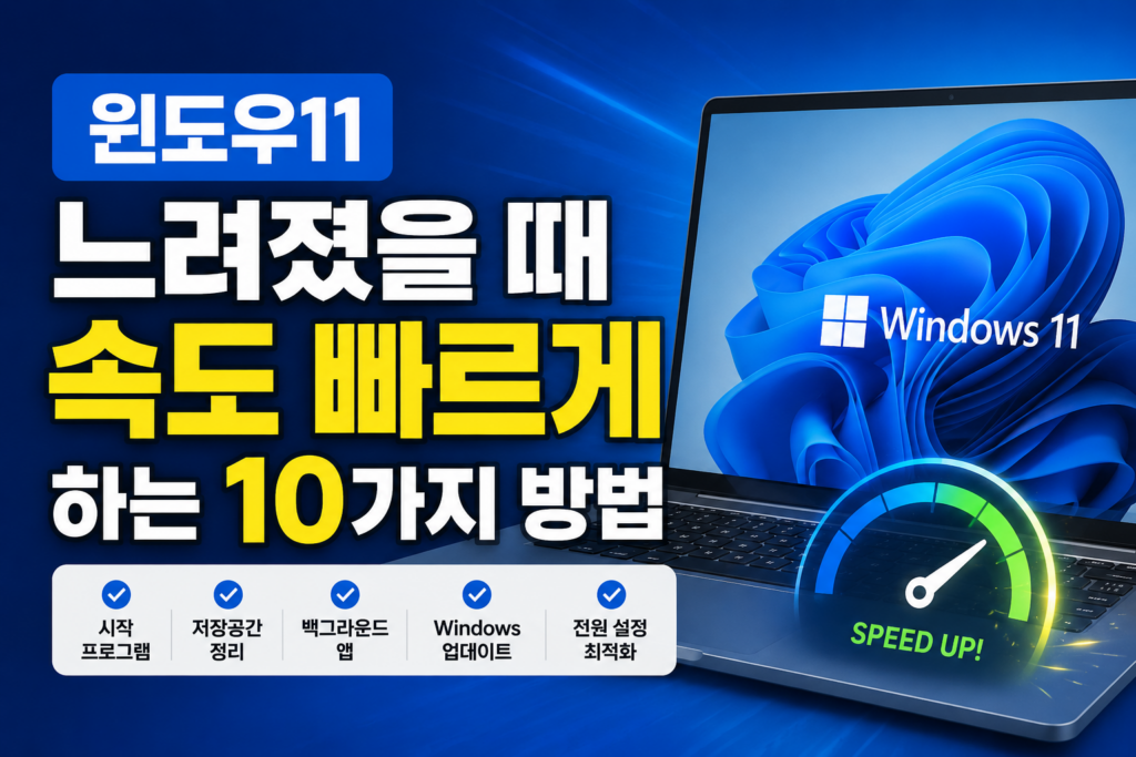 윈도우11 느려졌을 때 컴퓨터 속도 빠르게 하는 10가지 해결 방법