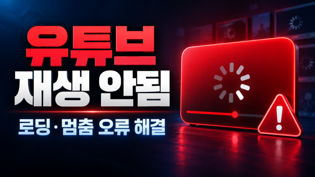 유튜브 재생 안됨 해결|영상이 멈추거나 로딩만 계속될 때 확인 방법 (2026) 유튜브 재생 안됨 영상이 멈추거나 로딩만 계속되는 오류 해결 방법