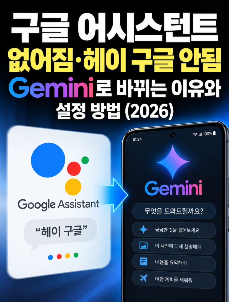 구글 어시스턴트 없어짐과 헤이 구글 안됨, Gemini 전환 및 설정 방법